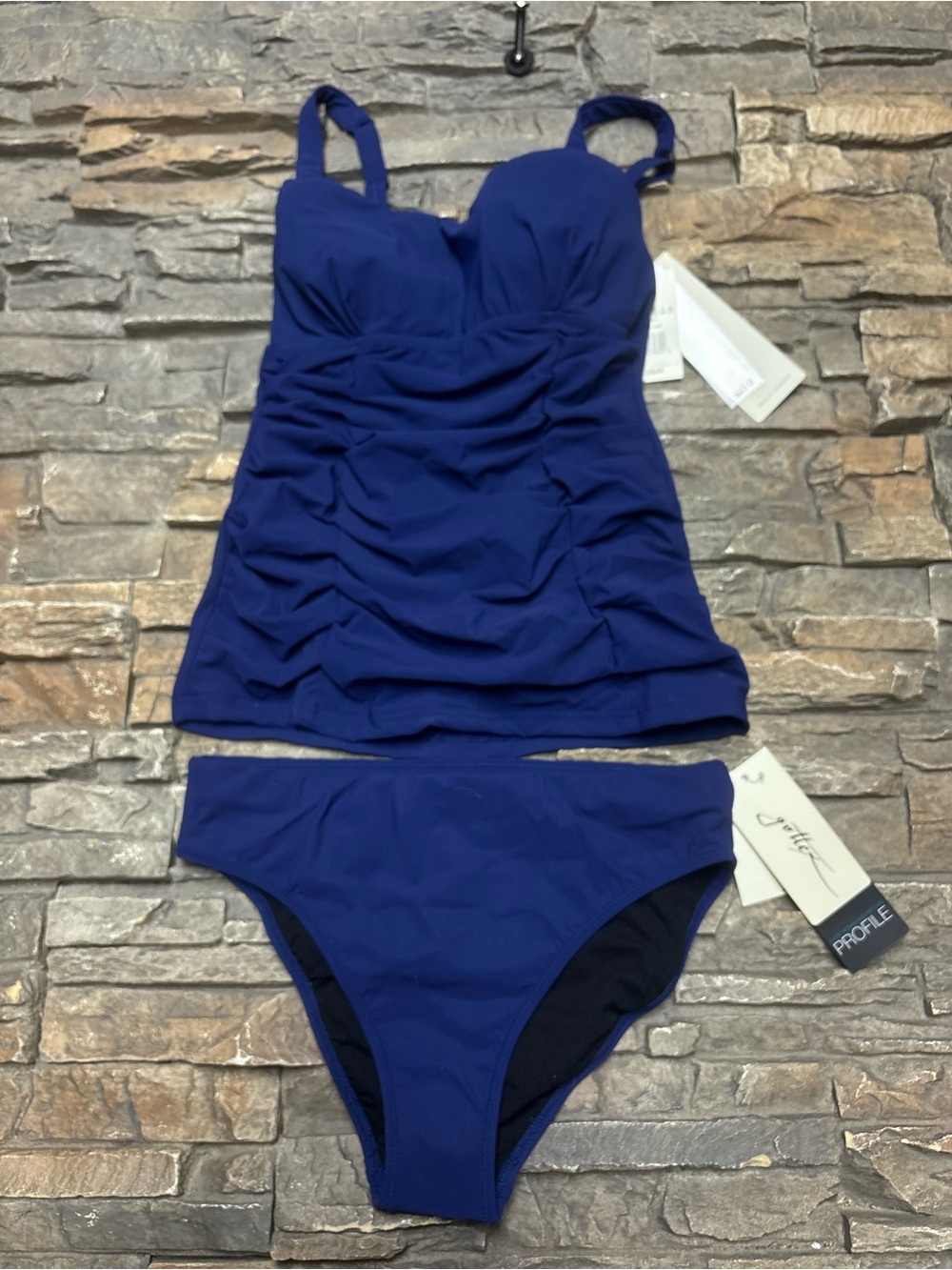 Gottex Tankini Swimsuit Small 6/32D Blue NWT Summer Beach Vacation